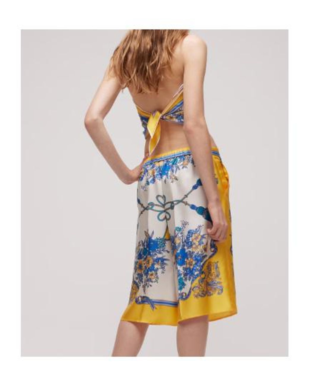 Gucci Blue Printed Silk Twill Top