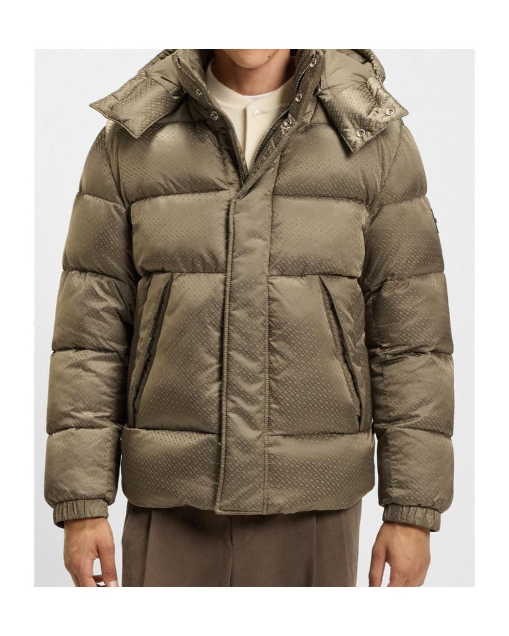 Boss Green Boss Monogram Jacquard Hooded Jacket for men
