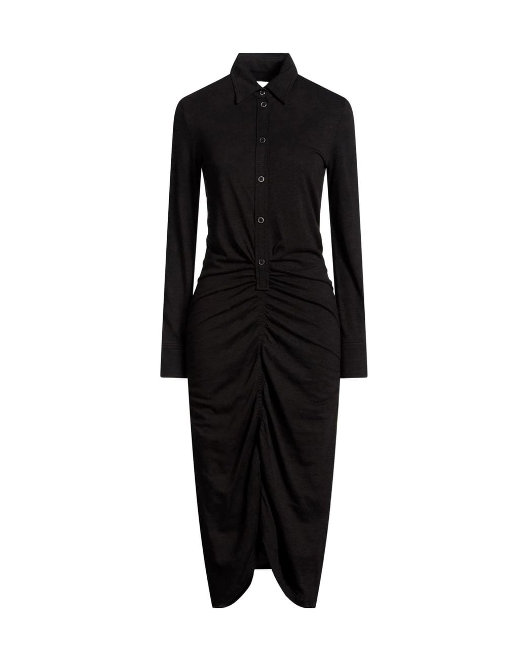 Isabel Marant Black Slim Long Sleeve Buttoned Dress