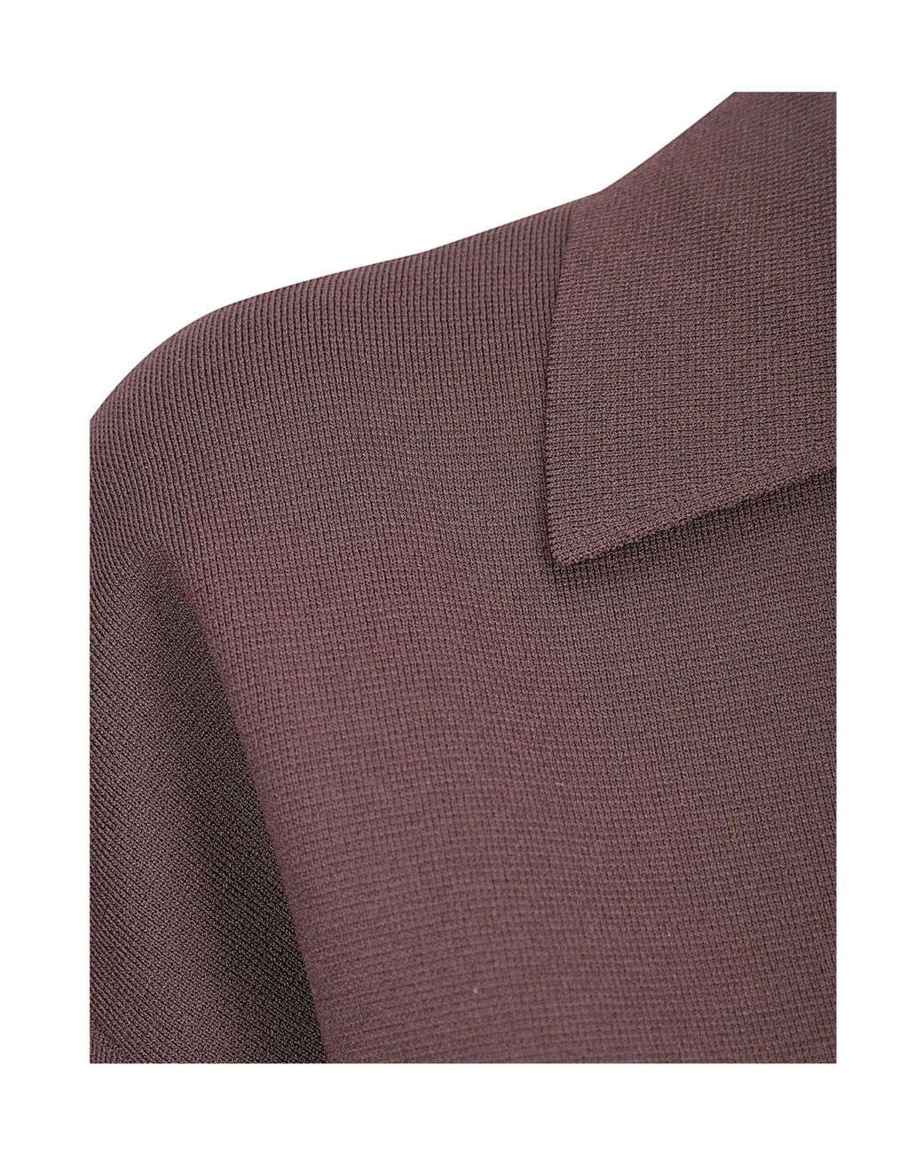P.A.R.O.S.H. Purple P.A.R.O..H. Knit Polo-Collar Top