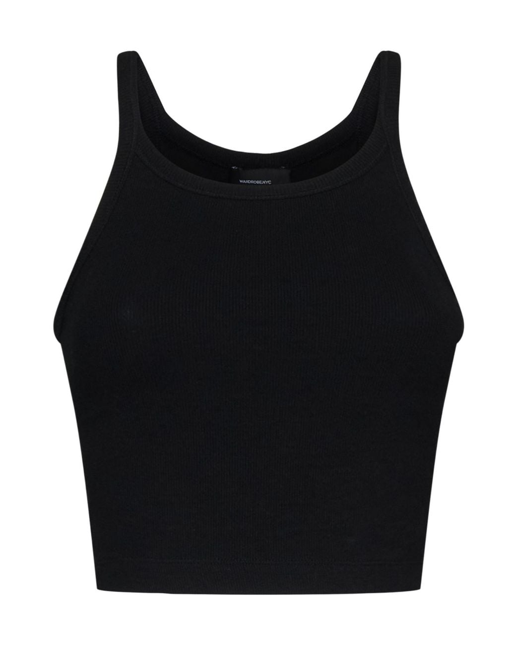 Wardrobe NYC Black Scoop-Neck Cropped Top