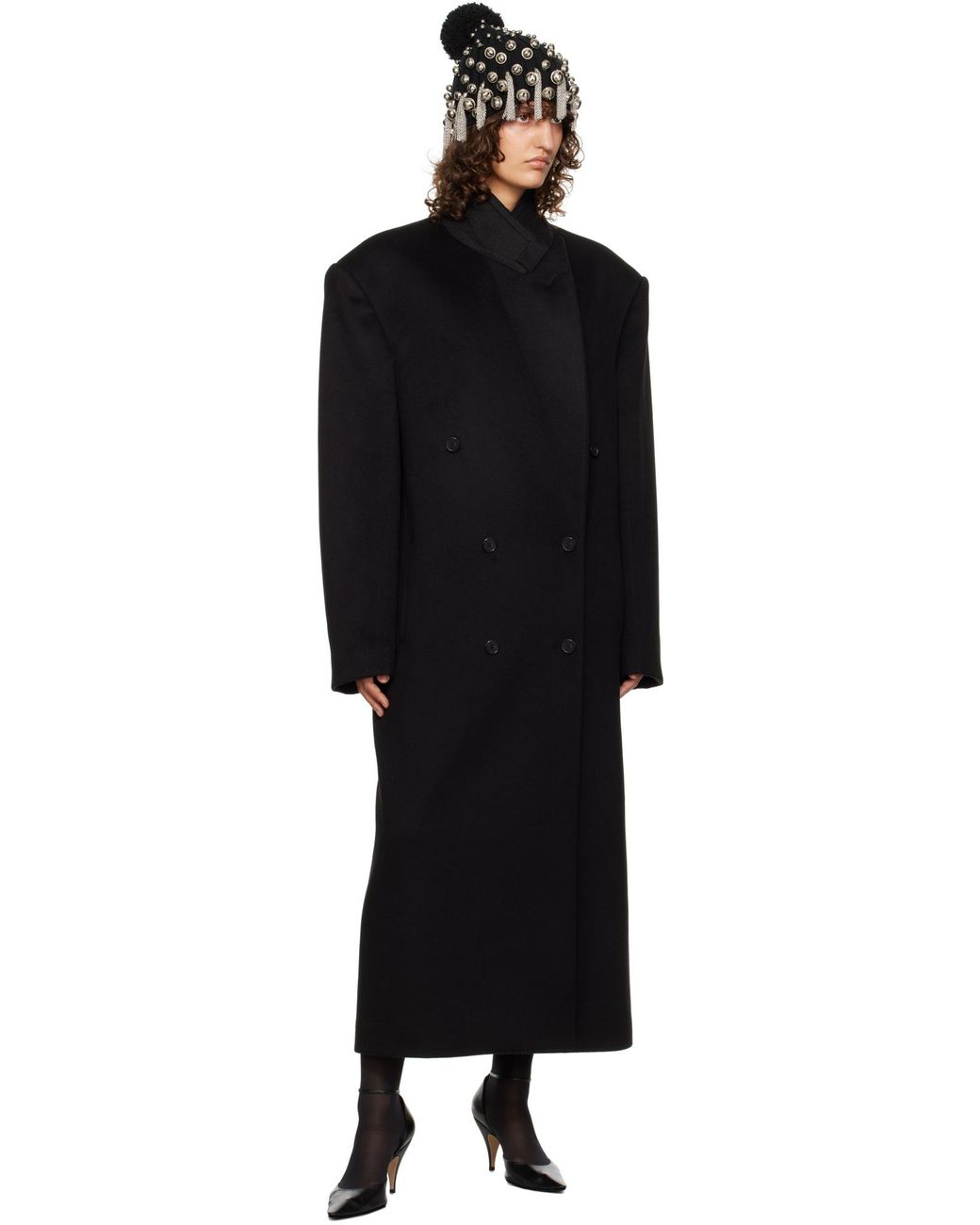 The Row Black Double-Breasted Coat