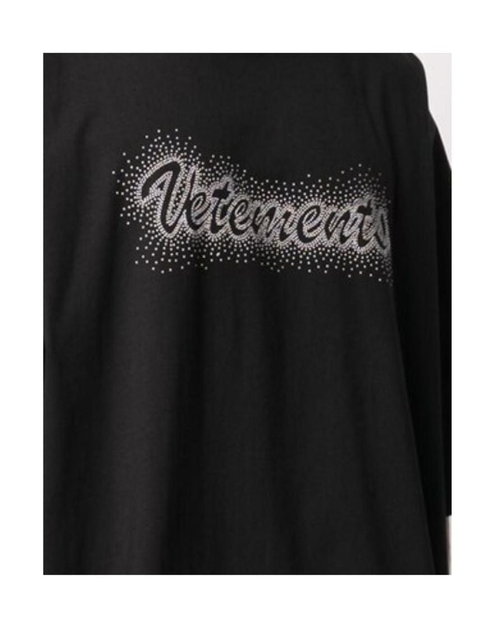 Vetements Black Bling Bling Logo Printed T-Shirt for men