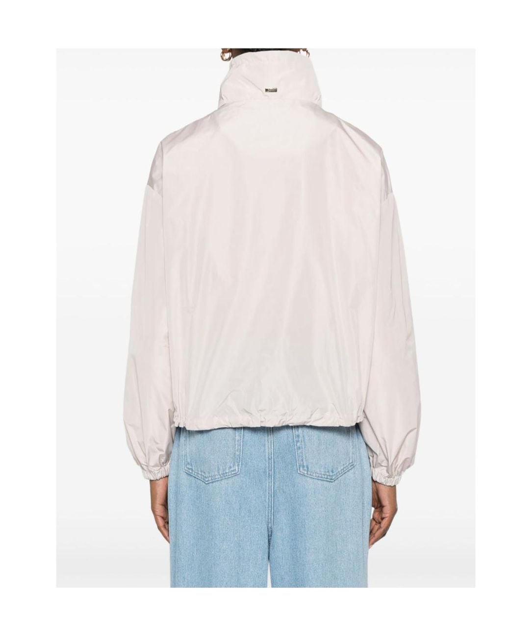 Herno Natural Drawstring Hem Zip-Up Jacket