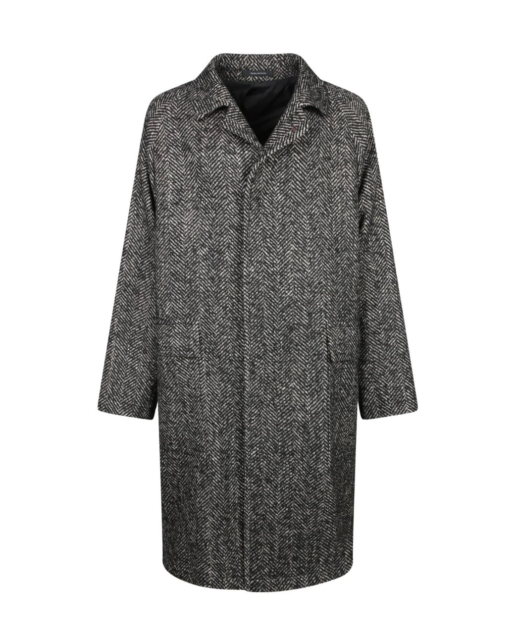 Tagliatore Gray Herringbone Long-Sleeved Coat for men