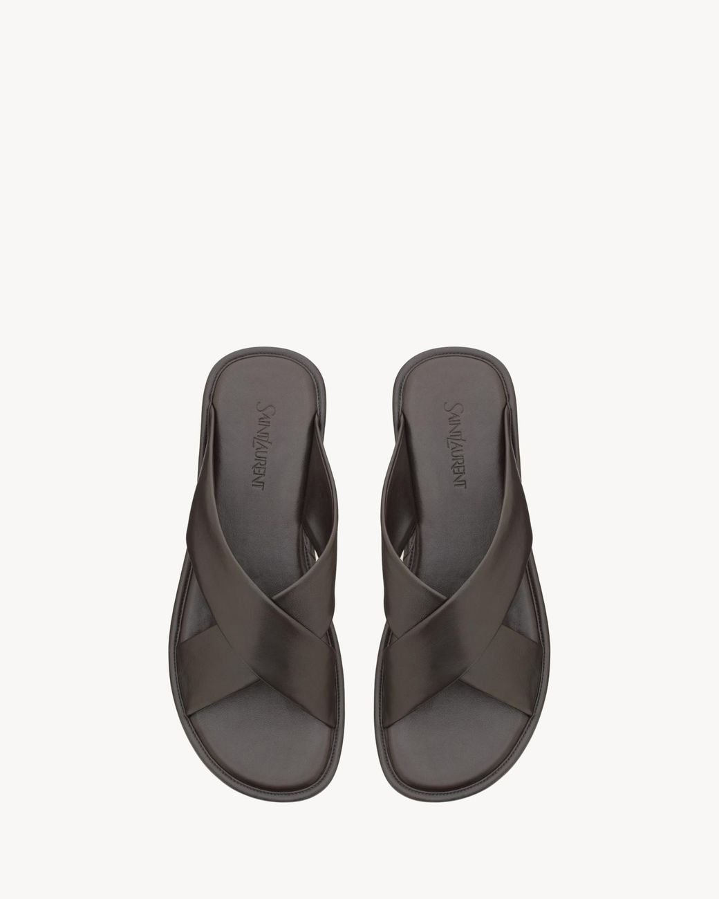 Saint Laurent Brown Carlyle Slip-On Slides for men