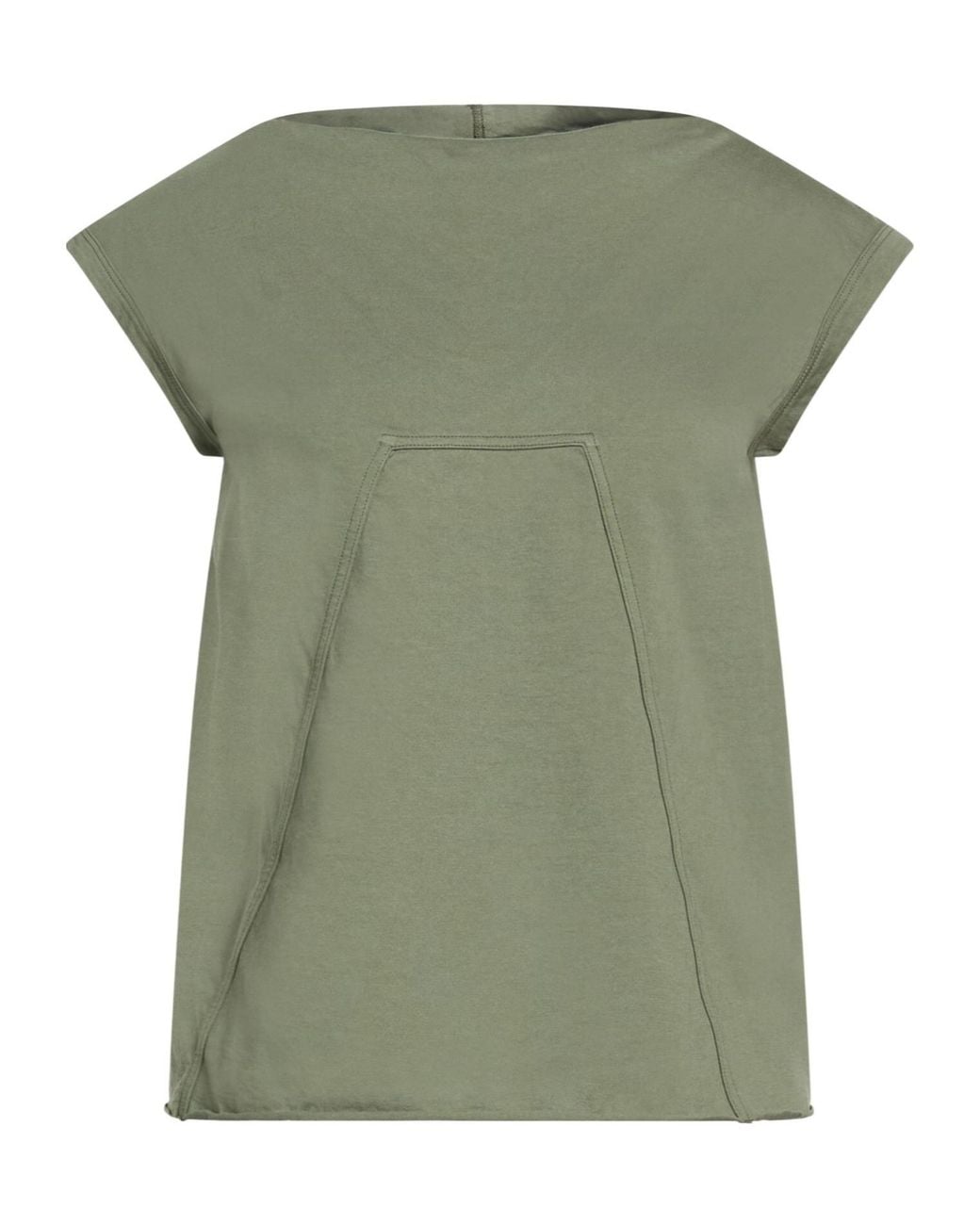 Rick Owens Green Solid-Color Short-Sleeved T-Shirt