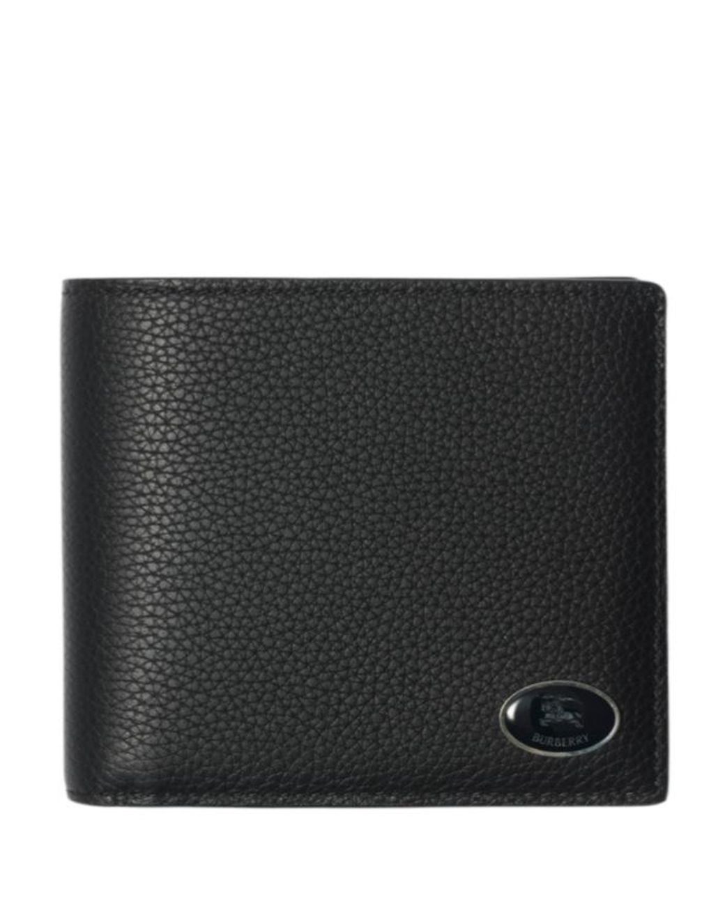 Burberry Black Grained Leather Bifold Wallet for men