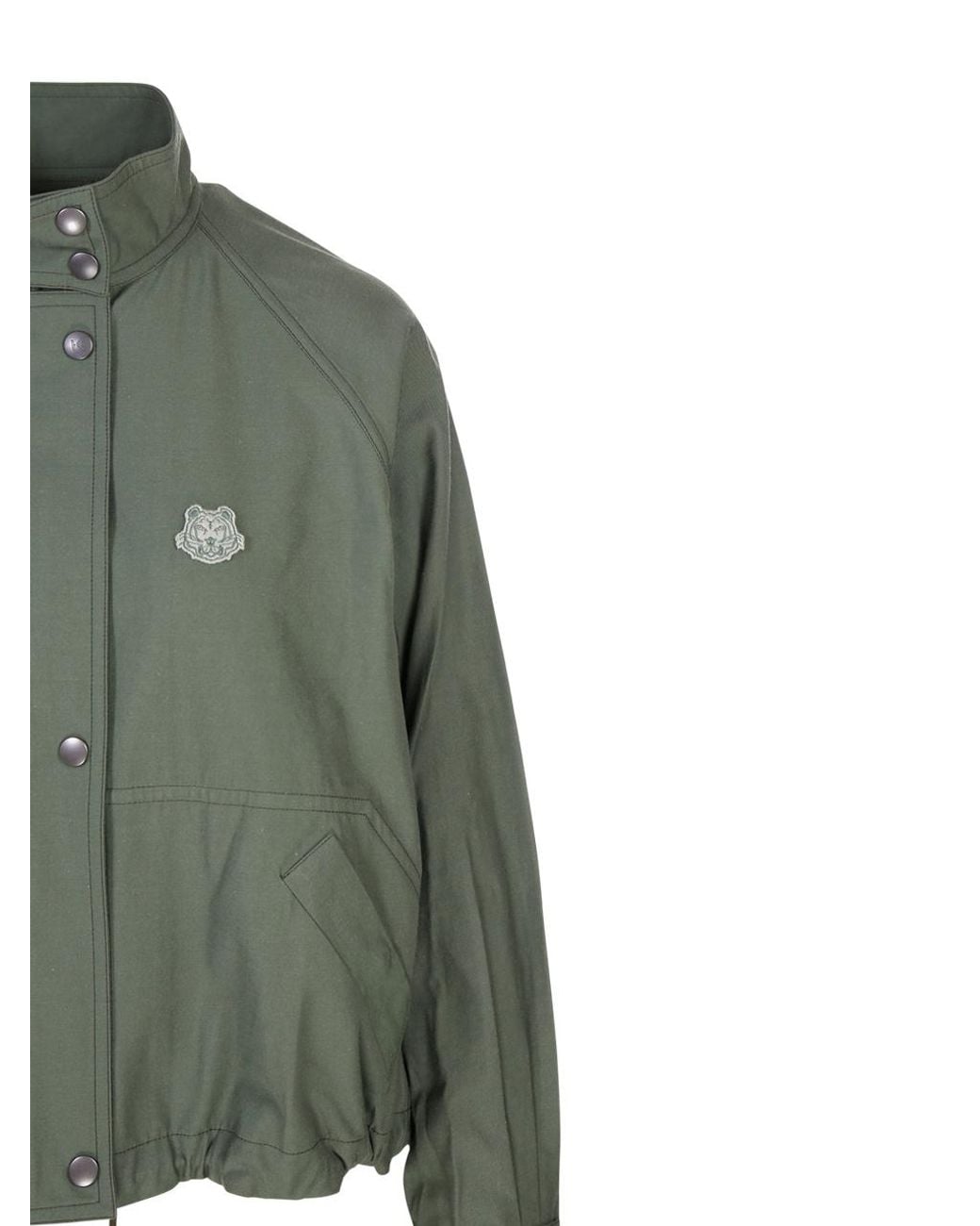 KENZO Green Cropped Tiger Patch Jacket