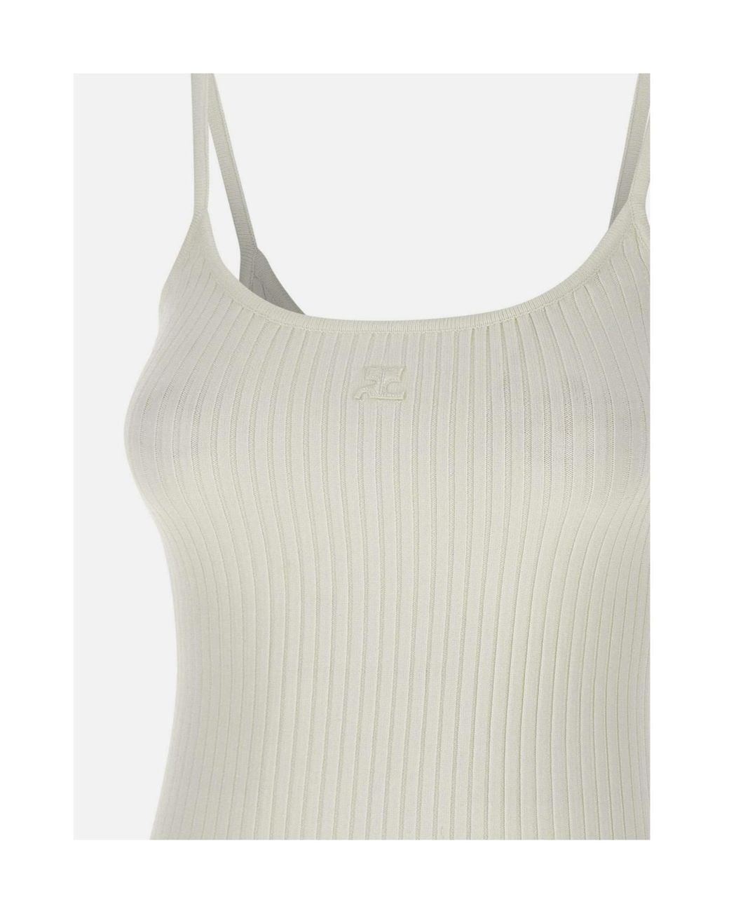 Courreges White Courrèges Réédition Ribbed Knit Tank Top