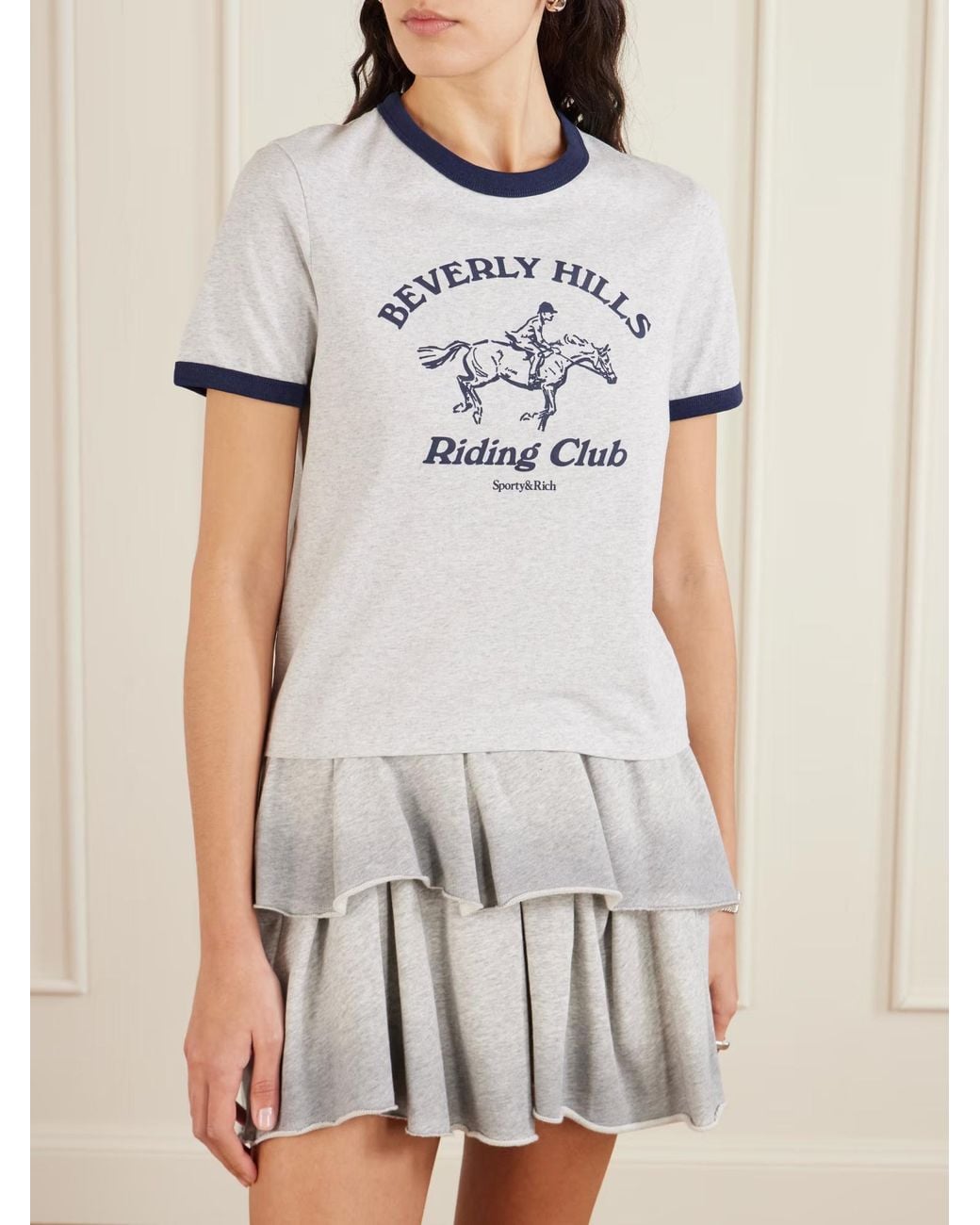 Sporty & Rich White Two-Tone Printed T-Shirt