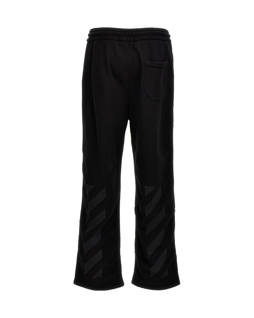 Off-White c/o Virgil Abloh Black Drawstring Straight Leg Trousers for men