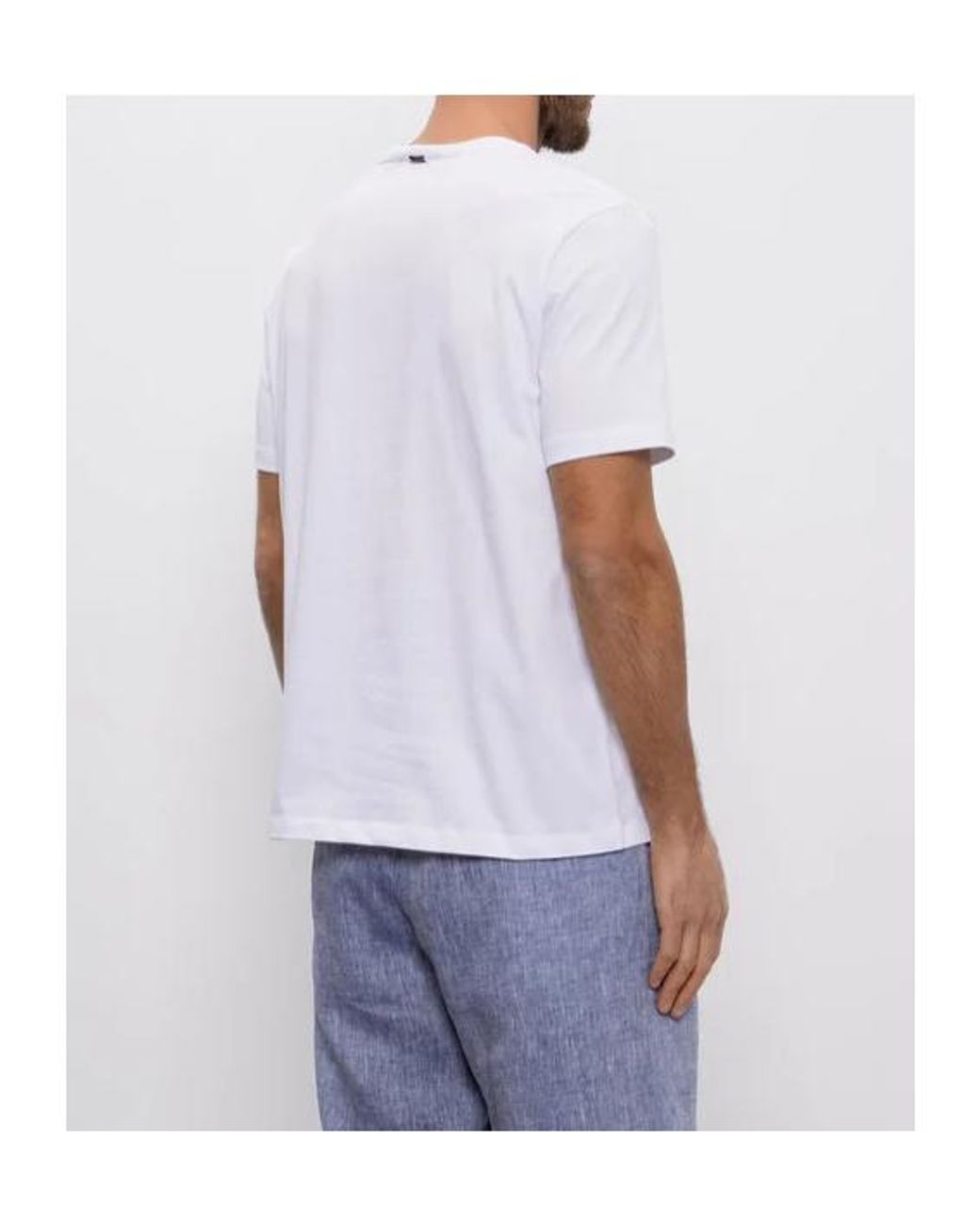Herno White Logo-Embroidered Crewneck T-Shirt for men
