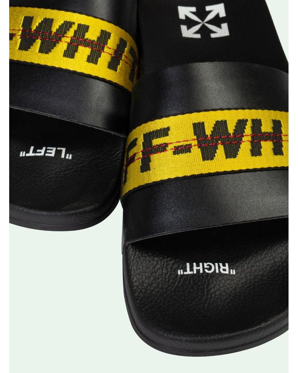 Off-White c/o Virgil Abloh Black Logo-Tape Detail Slides for men