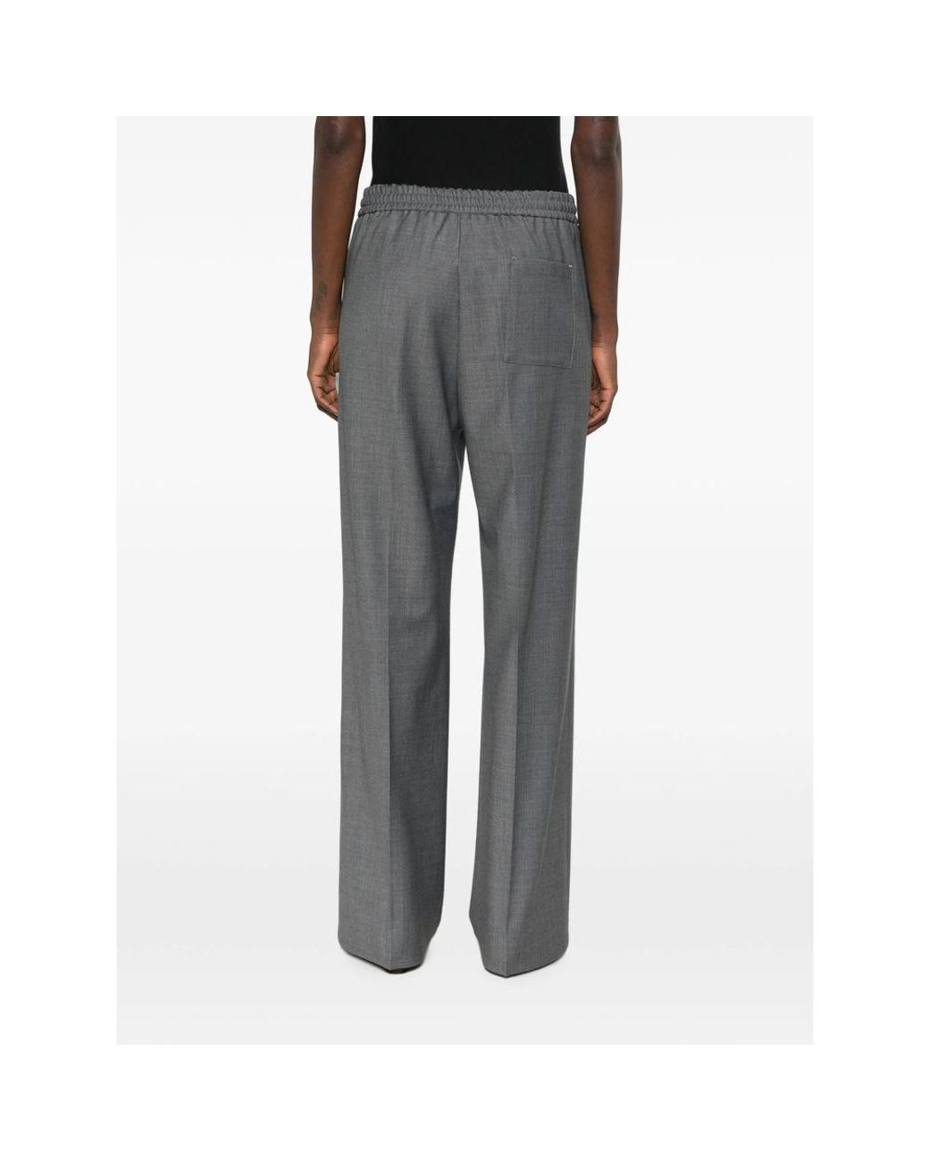 Berwich Gray Elastic-Waist Casual Trousers