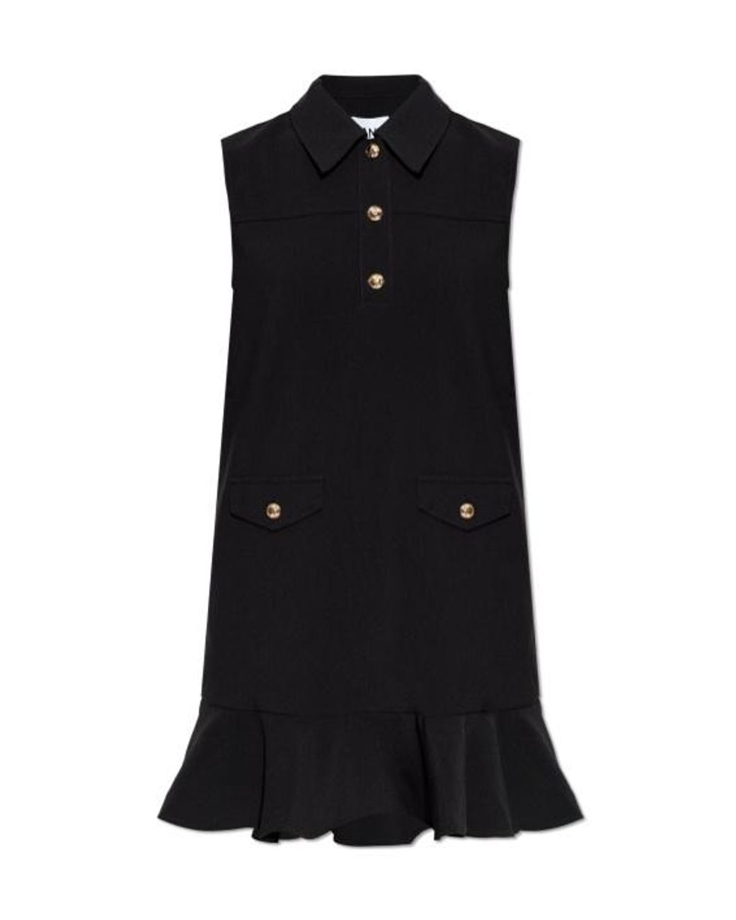 Ganni Black Twill Suiting Mini Dress