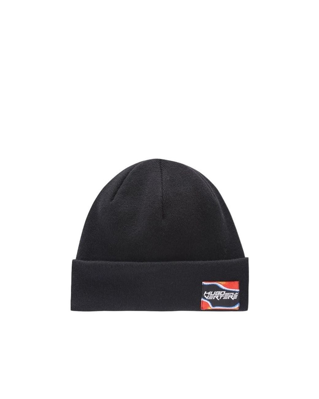 Boss Blue Patch Beanie for men