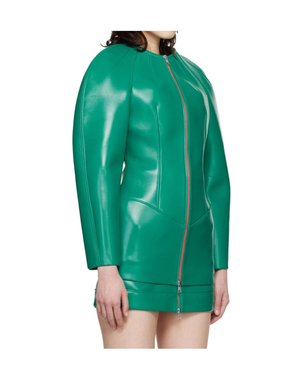 KNWLS Green Neo Leather Coat