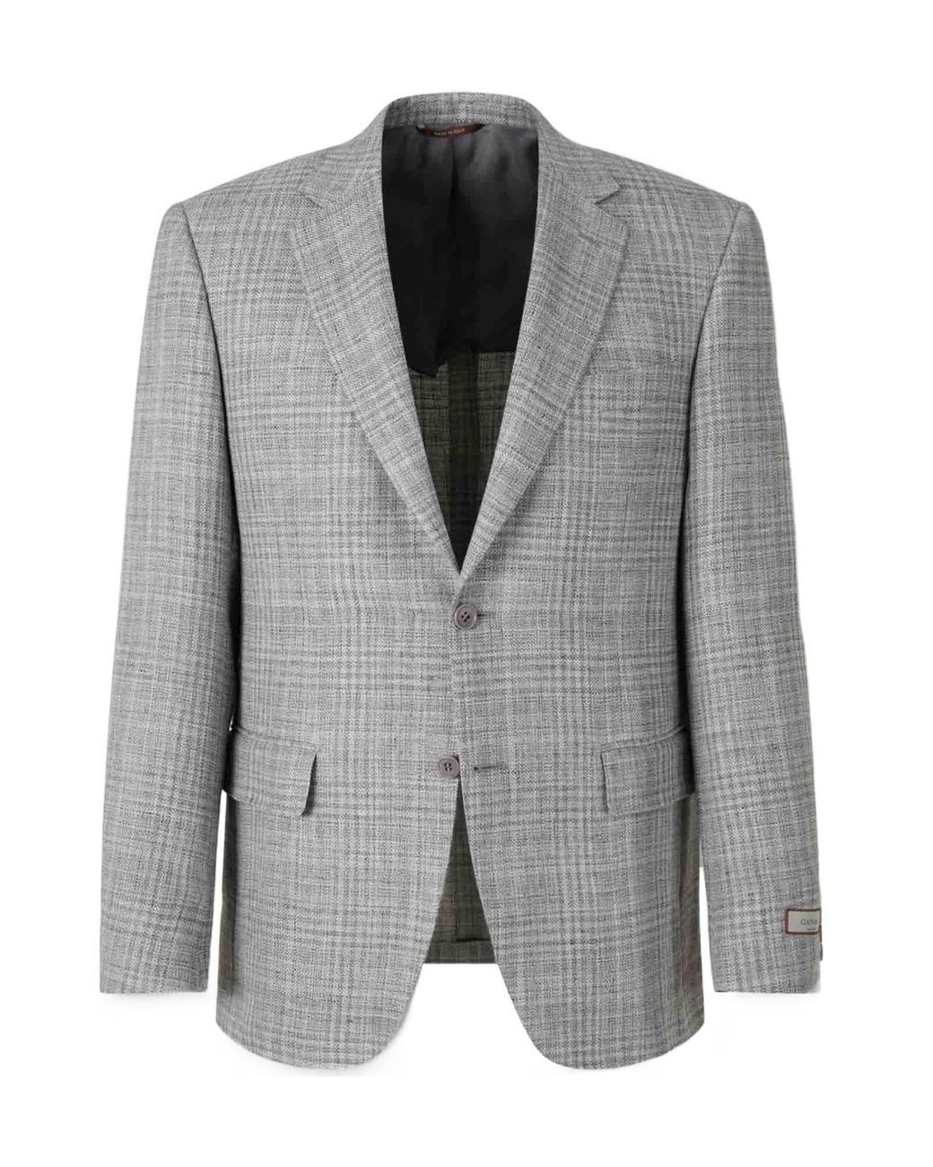Canali Gray American Straight Check Blazer for men