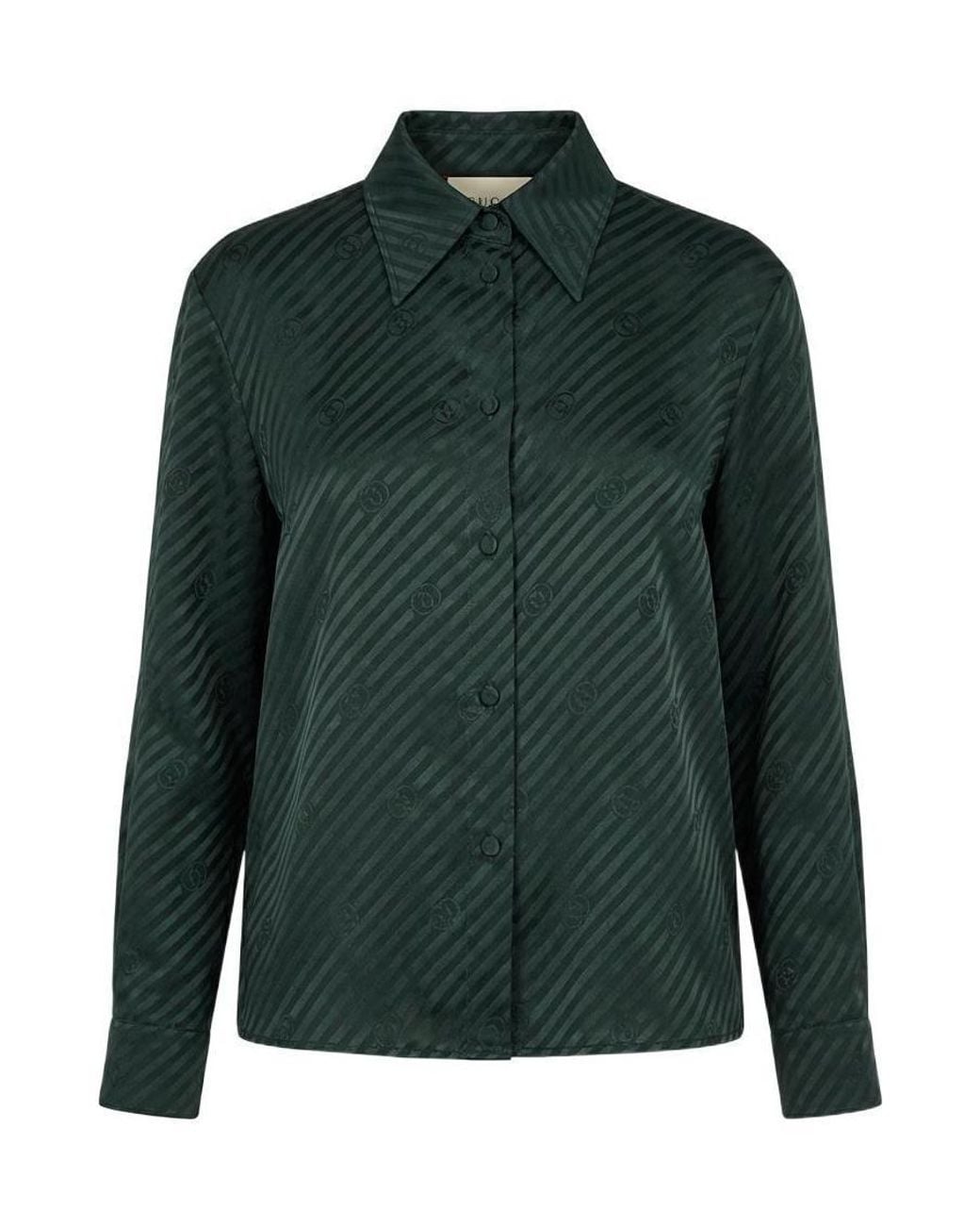 Gucci Green Interlocking Jacquard Shirt
