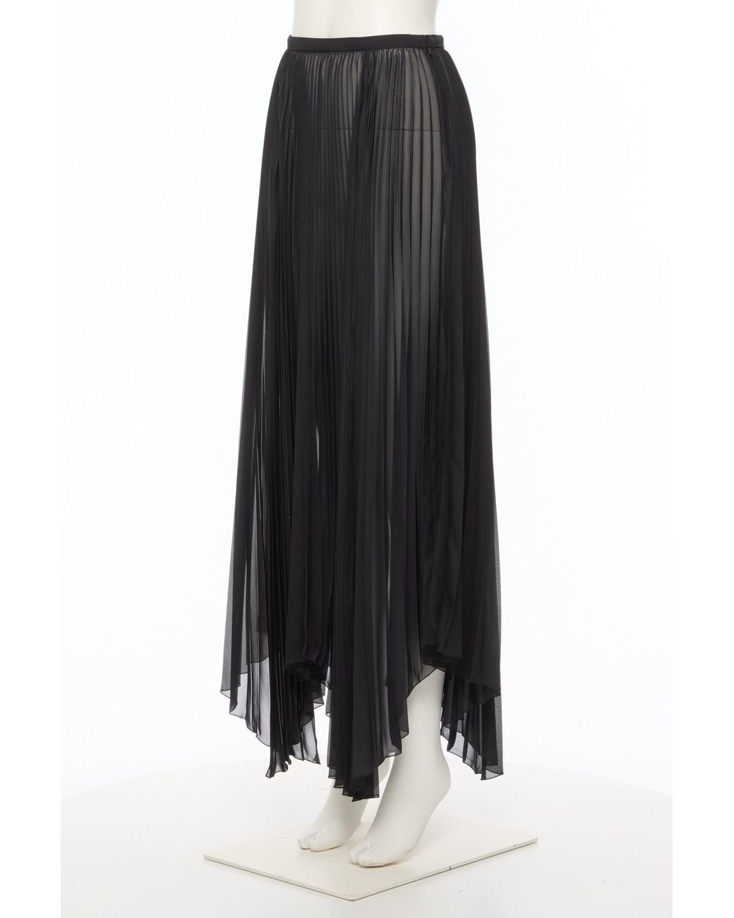 Valentino Black Asymmetric Pleated Skirt