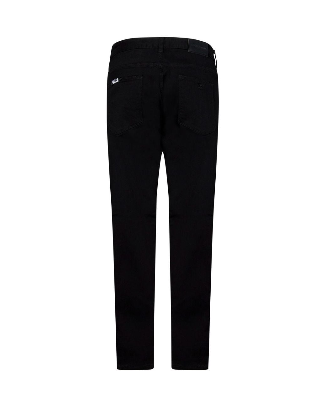 Emporio Armani Black Button Detailed Skinny Jeans for men