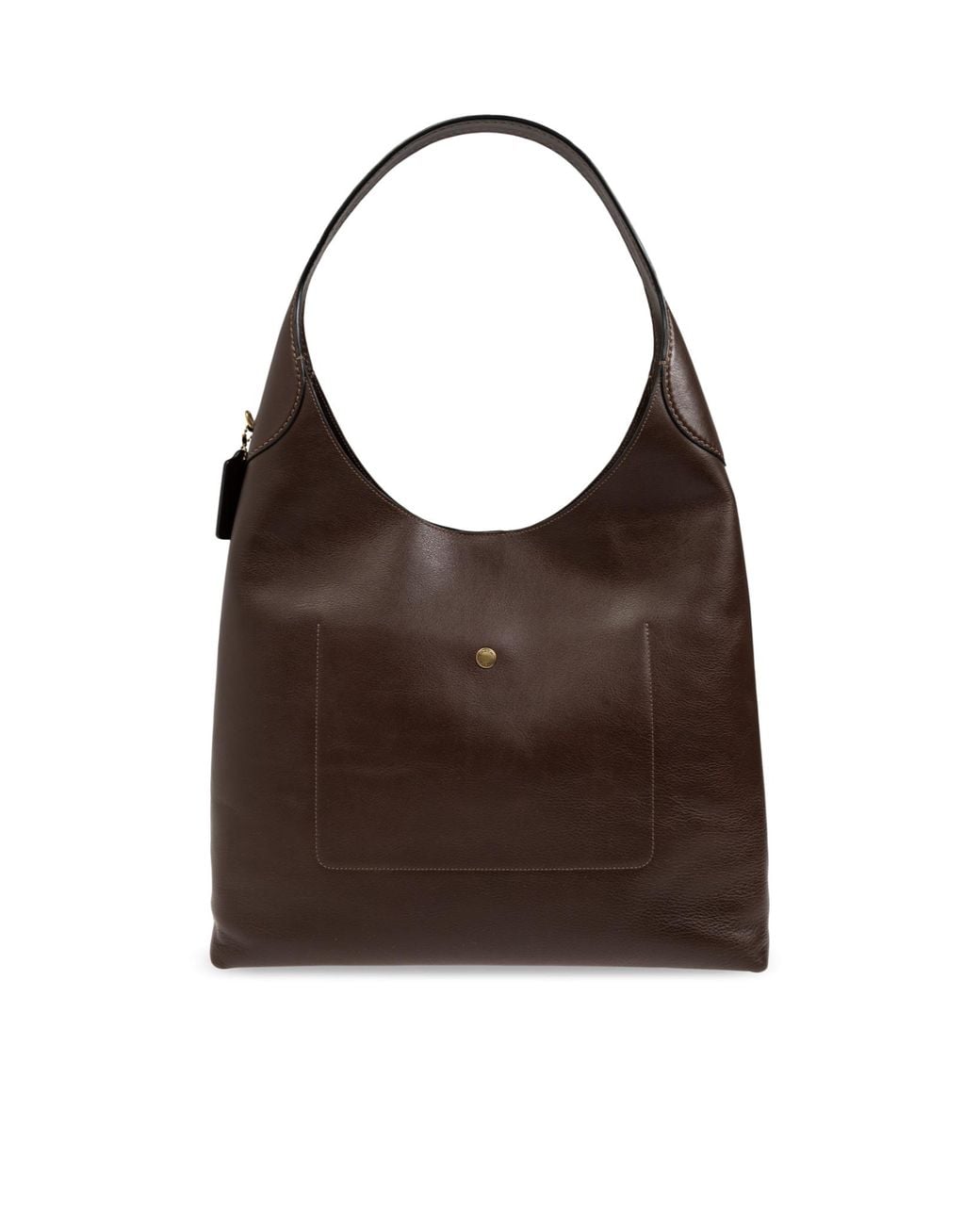 COACH Brown Brooklyn 39 Logo Detailed Shoulder Bag