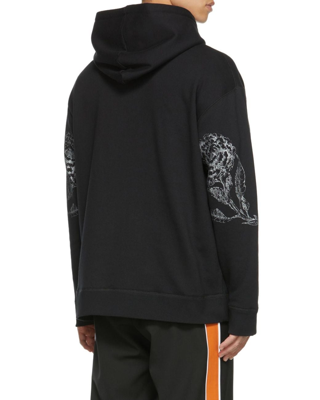 Valentino Black Floral Print Hoodie for men