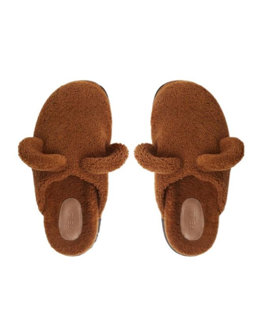 Fendi Brown 3D Detail Slip-On Sabots for men