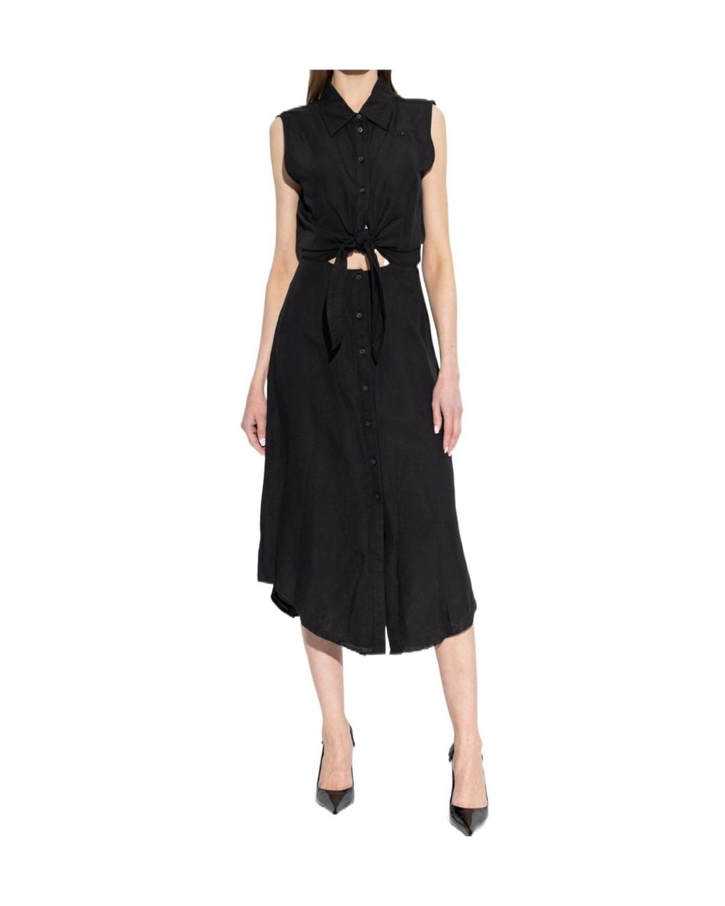 DIESEL Black Button-Tie Dress