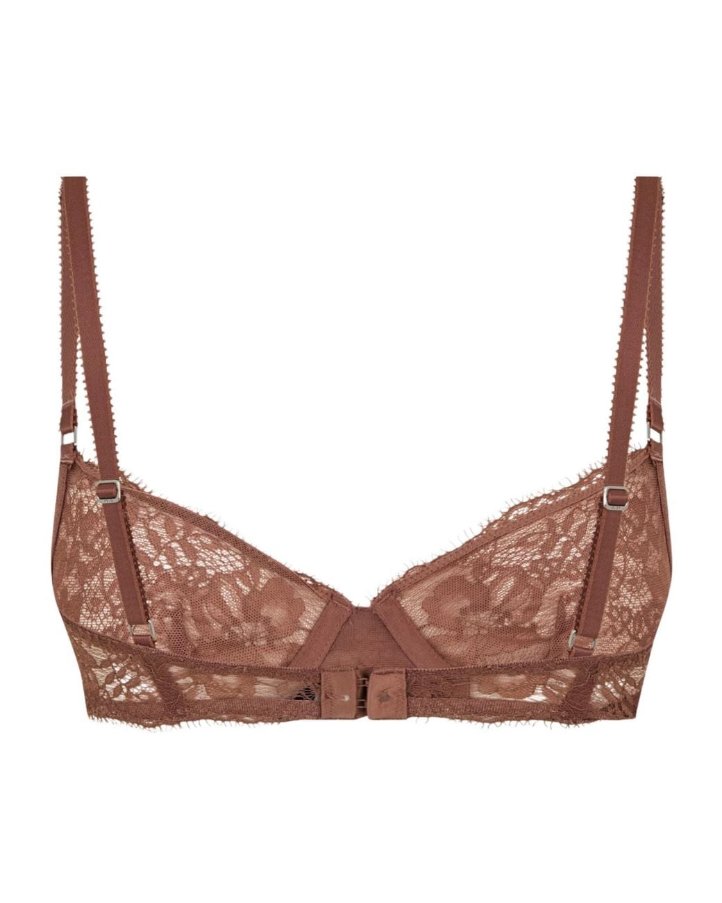 Ralph Lauren Brown Lace Demi-Cup Bra