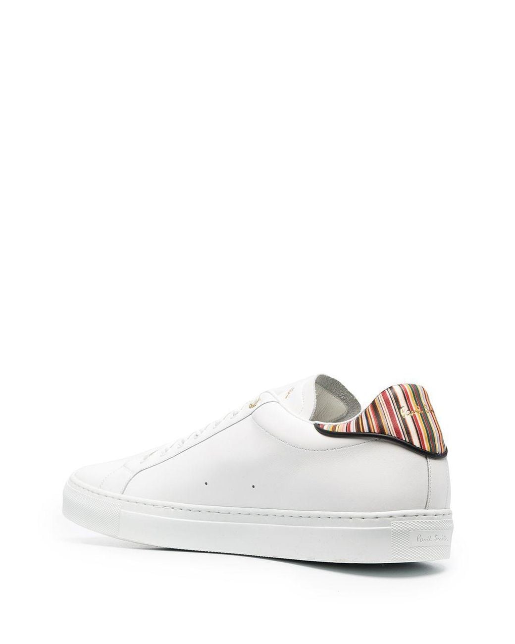 Paul Smith White Stripe-Detailed Lace-Up Sneakers for men