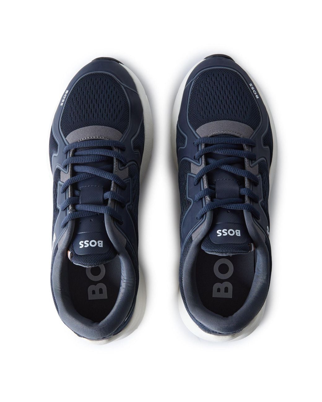 Boss Blue Laceup Lowtop Sneaker for men