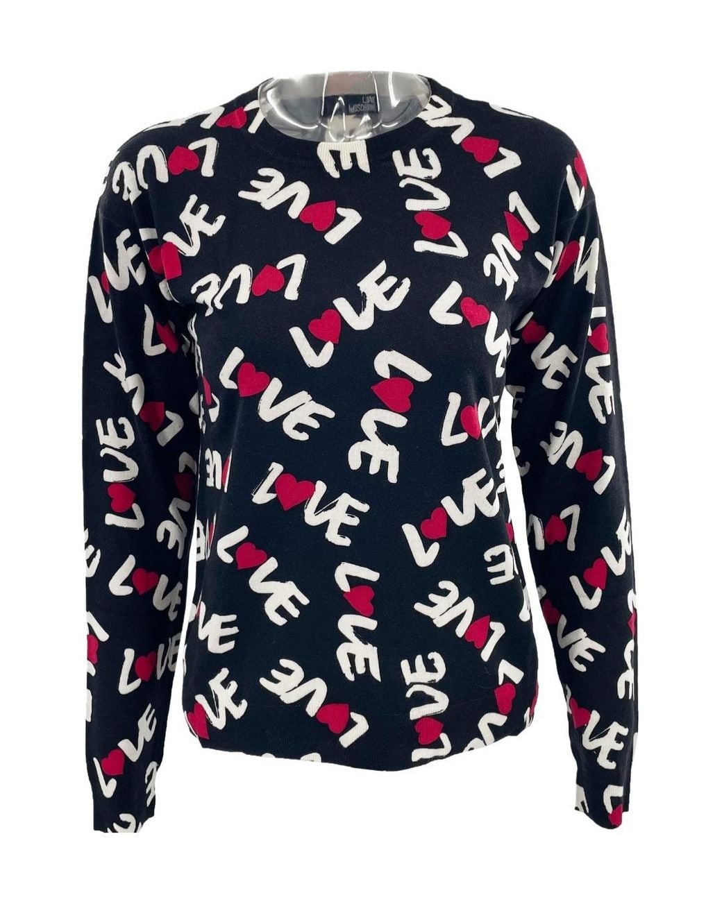 Moschino Blue Round-Collar And Long-Sleeved Sweater