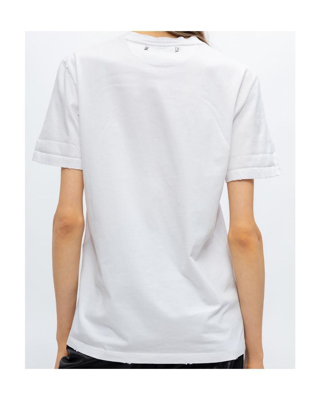 Golden Goose Deluxe Brand White Logo Patch Crewneck T-Shirt