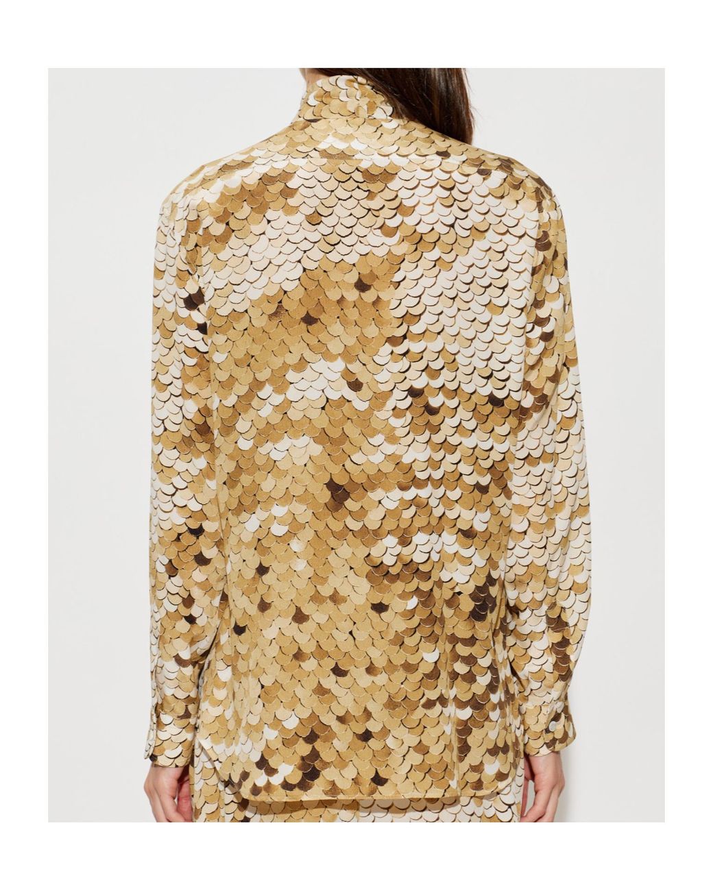 Moschino Multicolor Scaled Print Tie-Neck Top