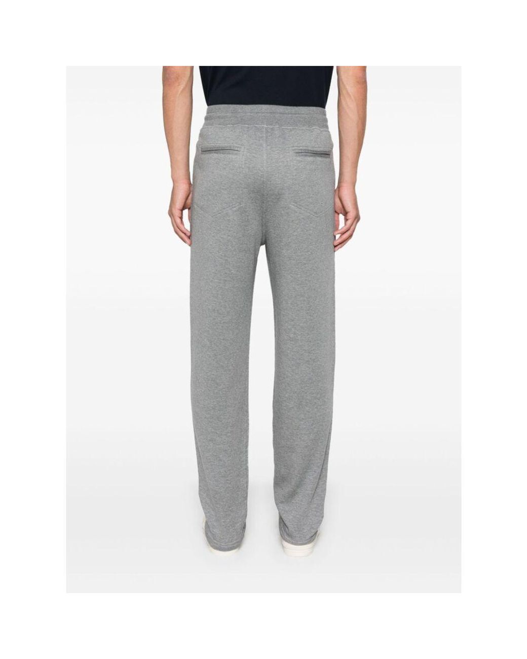 Brunello Cucinelli Gray Drawstring Straight Leg Pants for men