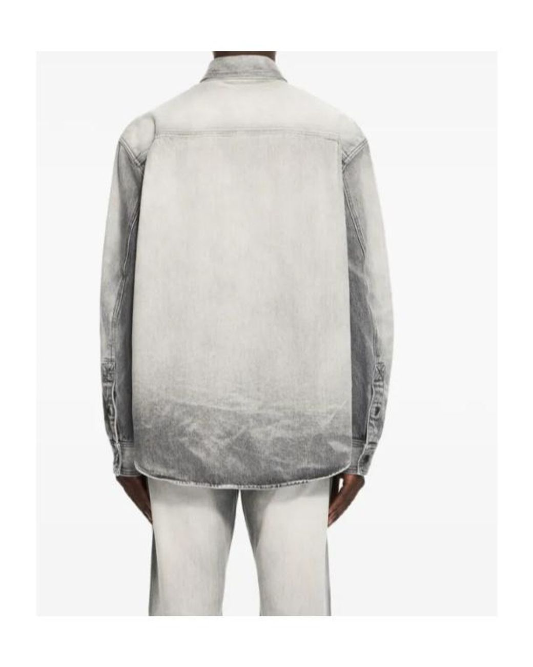 Off-White c/o Virgil Abloh Gray Diagonal Embroidered Denim Jacket for men
