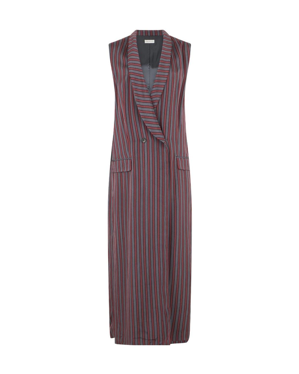 Dries Van Noten Black Covy Striped Sleeveless Dress