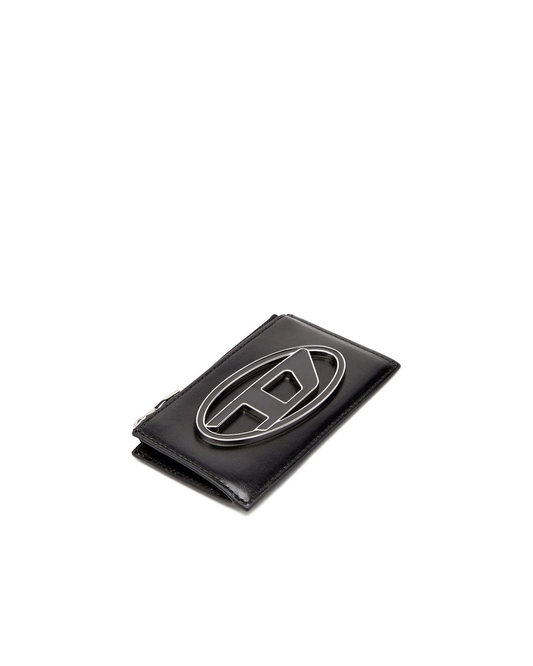 DIESEL Black 1Dr Zip Card Holder Wallet