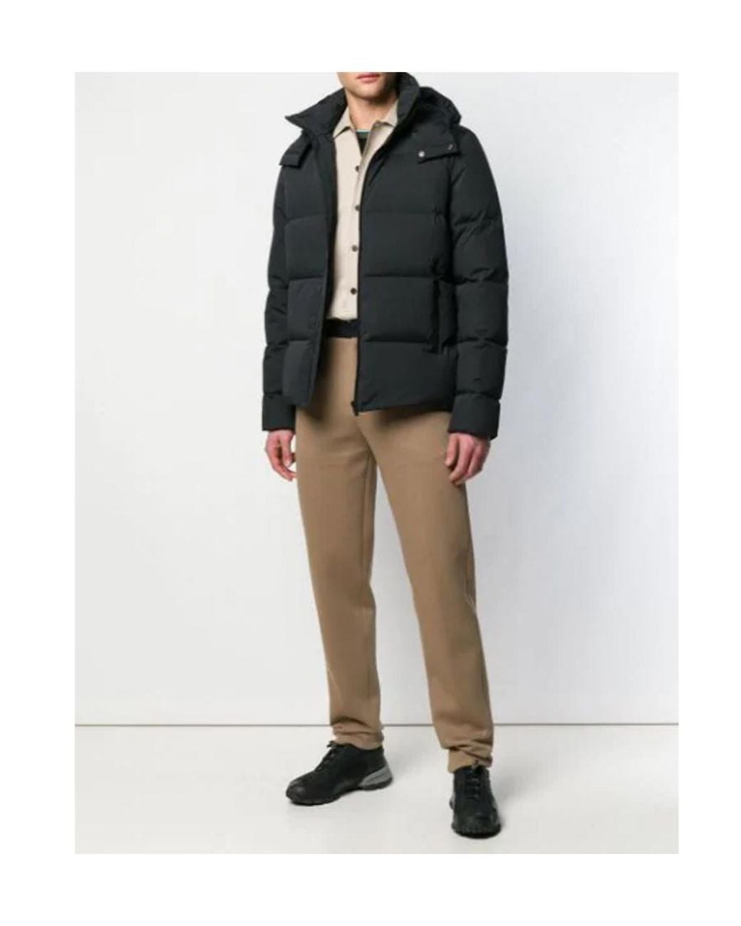 Fendi Black Hooded Down Jacket for men