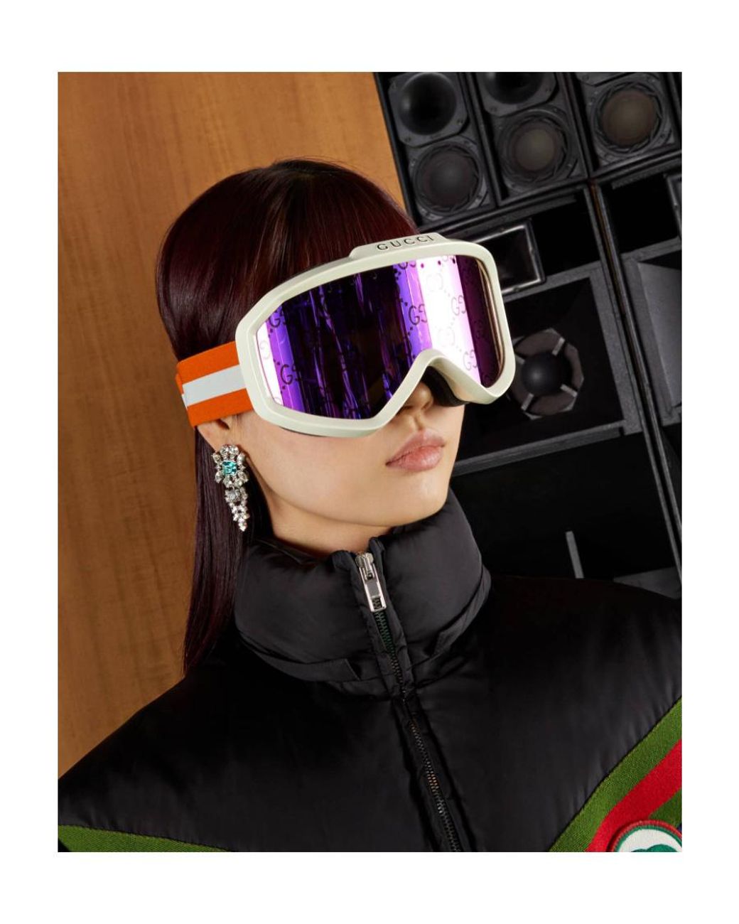Gucci Purple Eyewear Ski Oversized Frame Goggles for men
