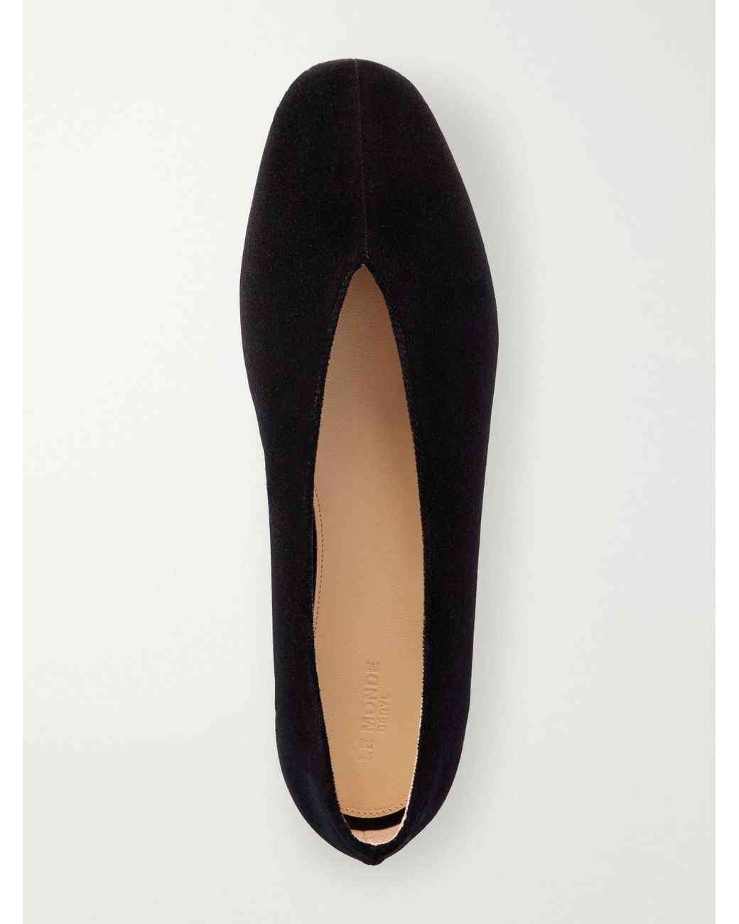 Le Monde Beryl Black Cotton-Velvet Flats