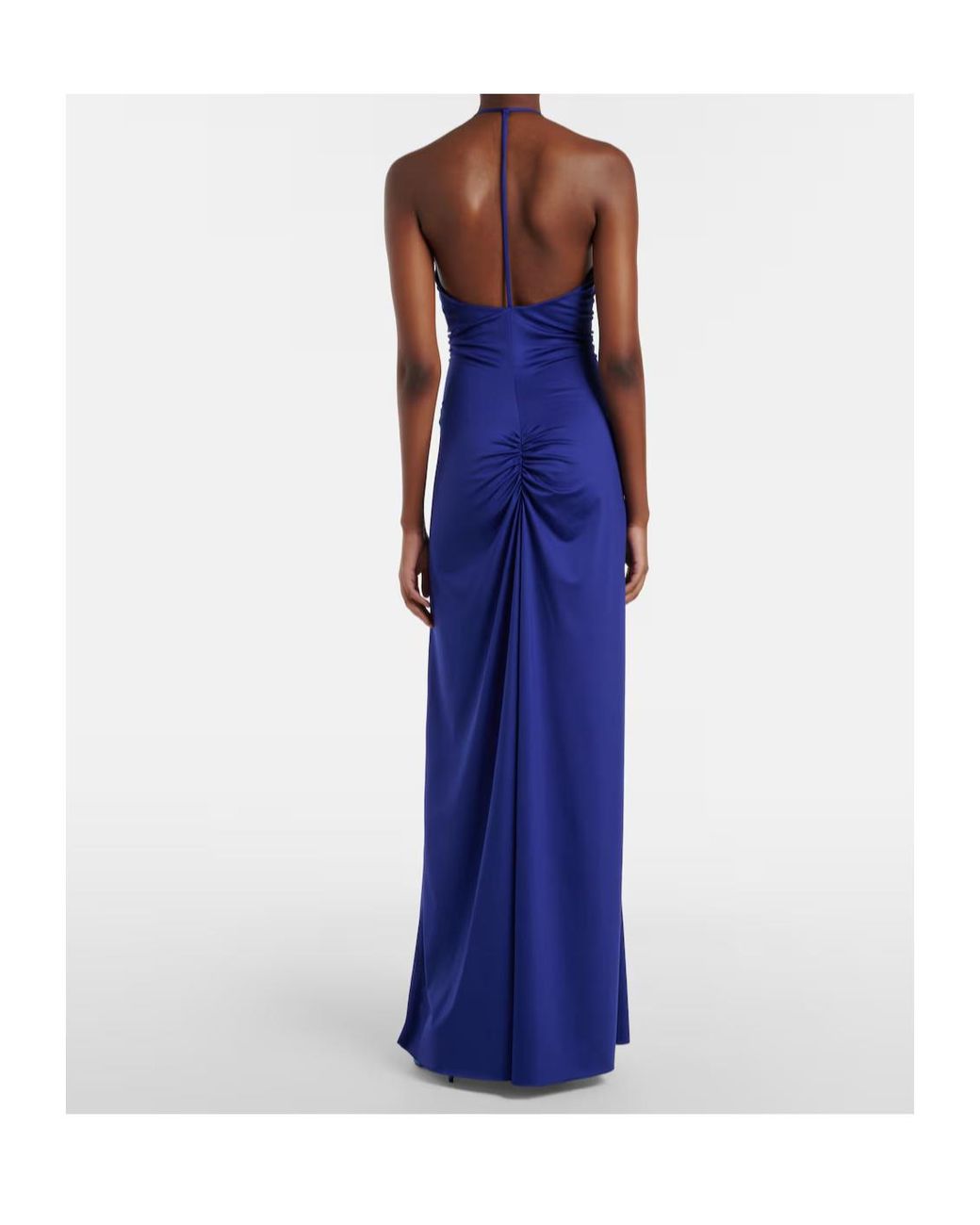 Victoria Beckham Blue Ruched Maxi Dress