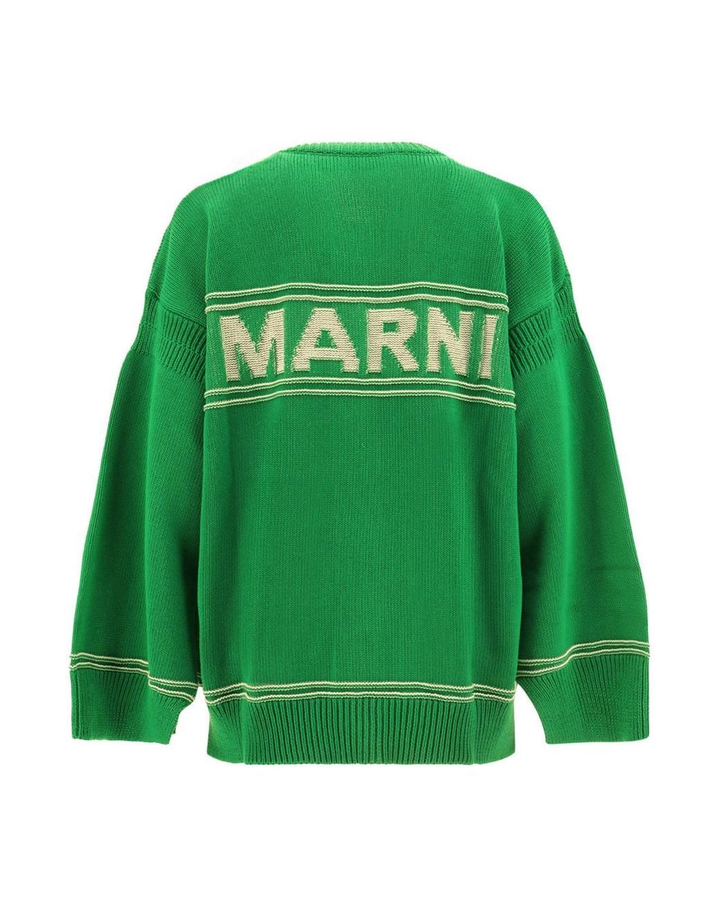 Marni Green Buttoned Oversized-Fit Cardigan