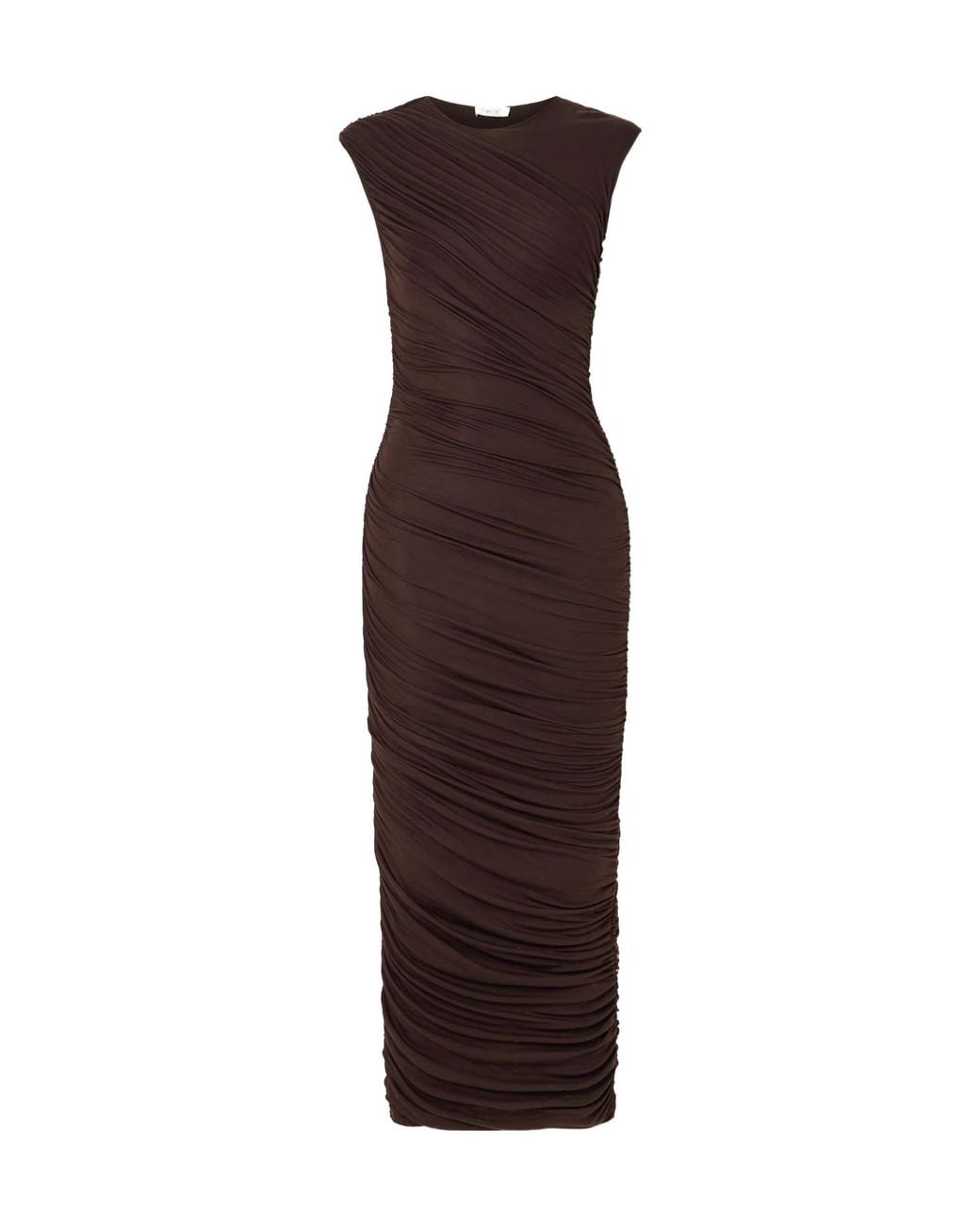Agolde Brown Pleated Long Dress