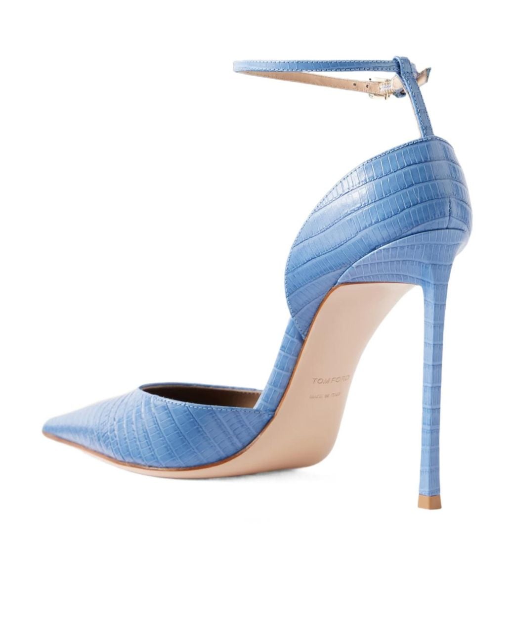Tom Ford Blue Snake-Effect Leather Pumps