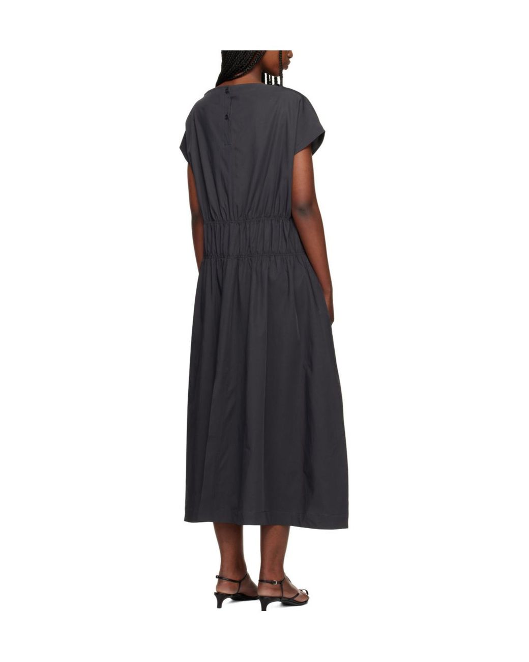 Studio Nicholson Black Simos Ruched Waist Dress