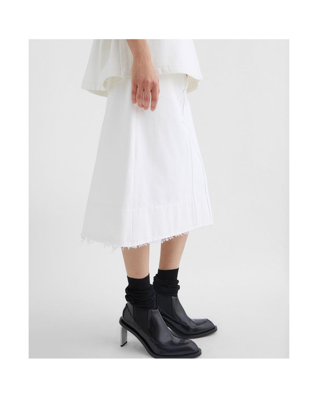 Jil Sander White Denim Skirt