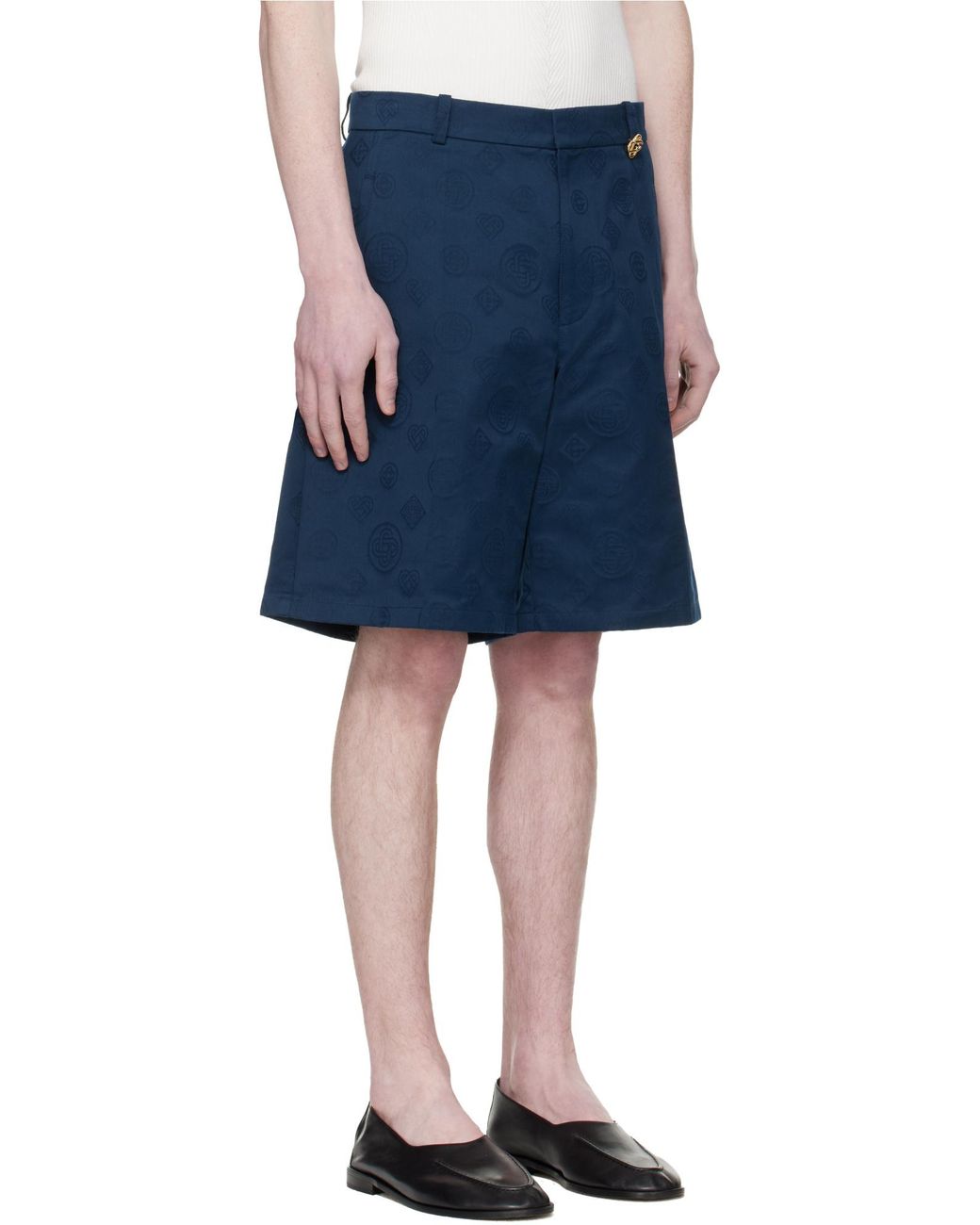 Casablanca Blue Letter-Patterned Shorts for men
